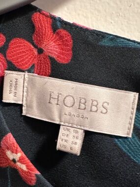 Hobbs Black Floral Midi Dress